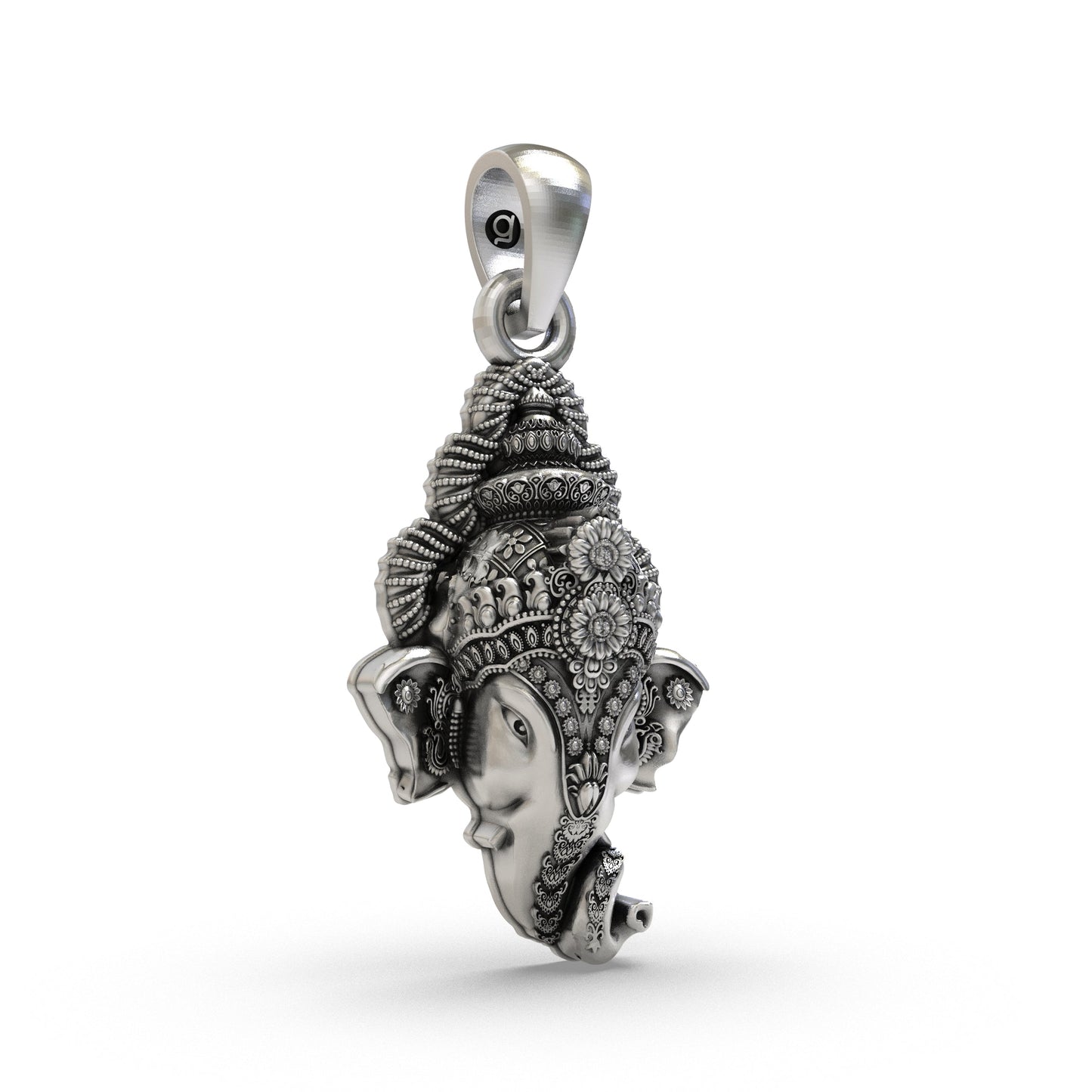 925 Silver Ganesh Face Pendant | Lord Ganesha Head Necklace | Sterling Silver Ganpati Jewelry for Men & Women | Hindu God Pendant | Spiritual Gift