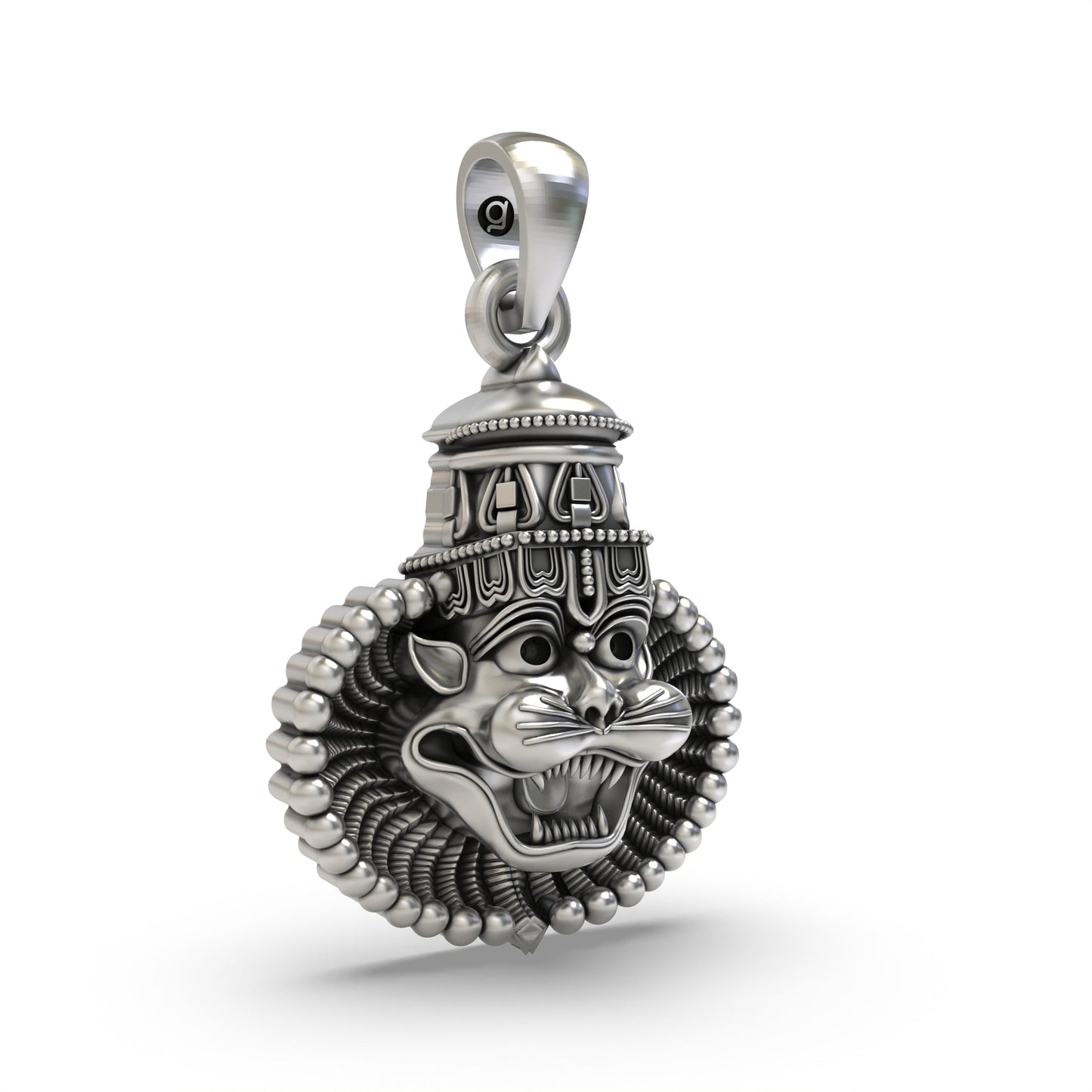 925 Silver Narasimha Face Pendant