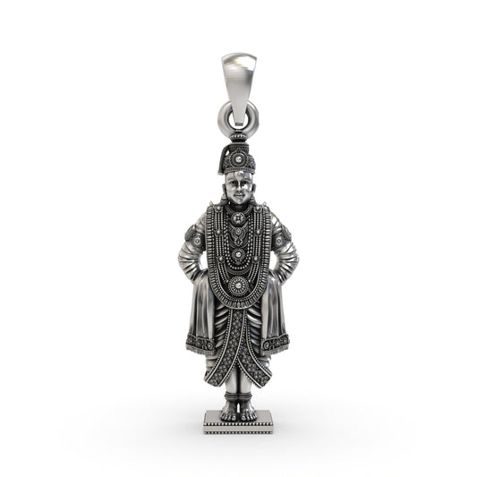 925 Silver Vitthal (Vithoba) Pendant with Intricate Detailing