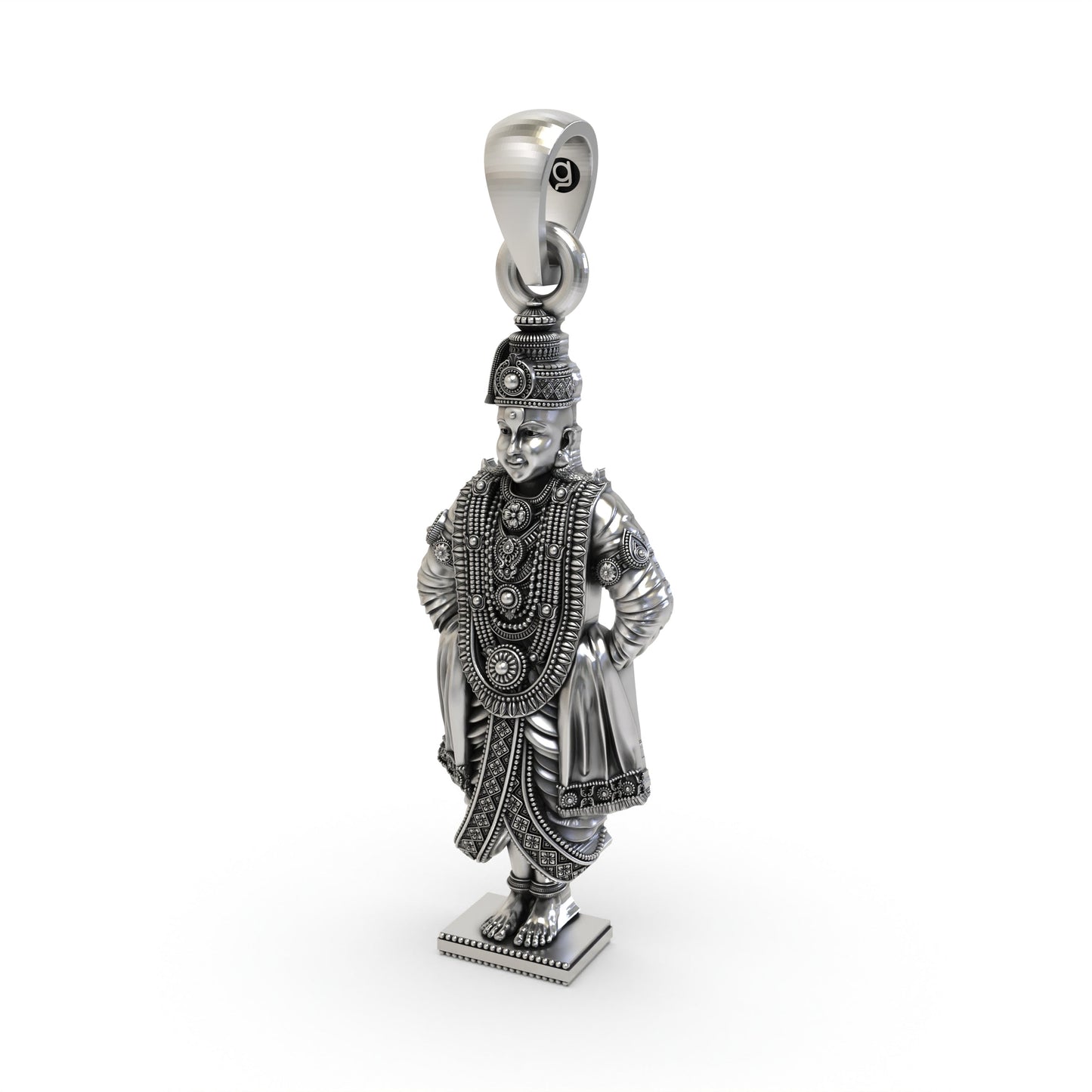 925 Silver Vitthal (Vithoba) Pendant with Intricate Detailing