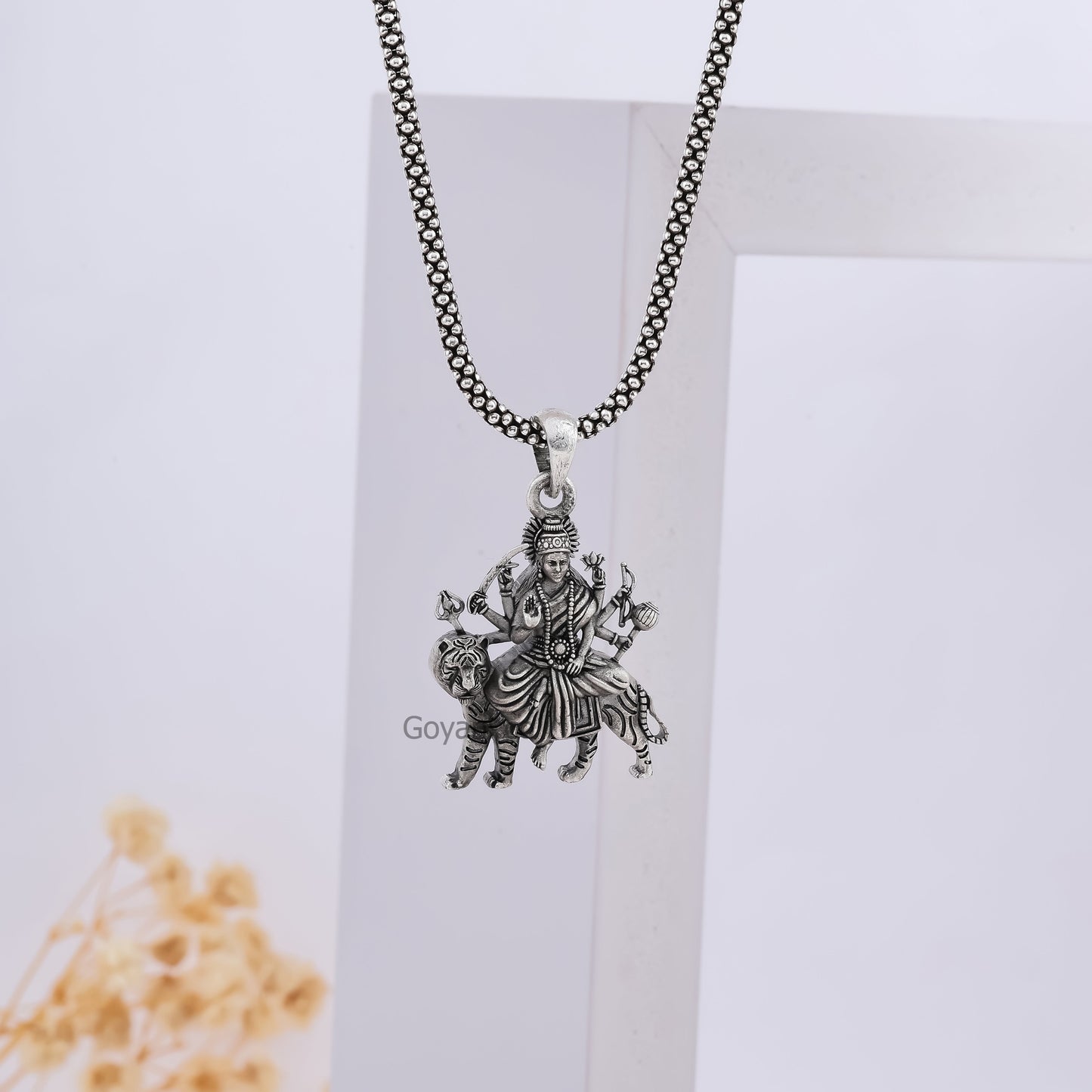 Silver Ambe Maa Pendant ( Gold-Plated )