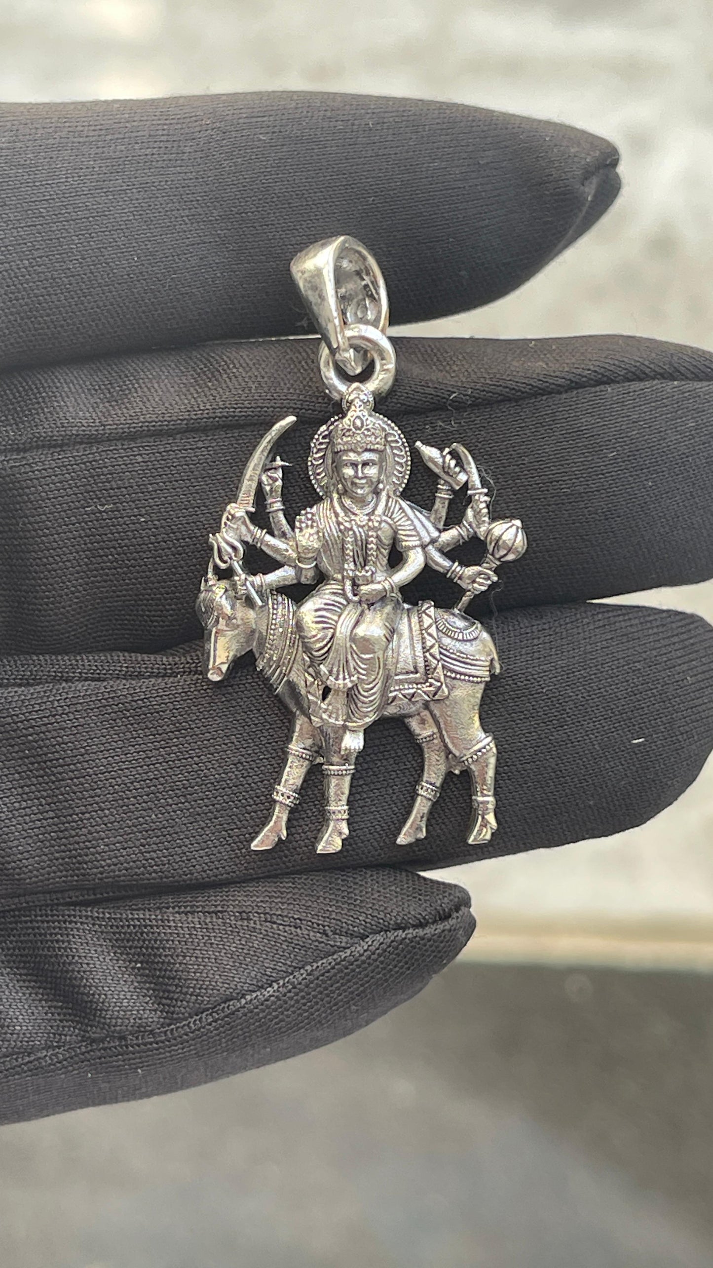 Silver Meldi Maa Pendant ( Gold-Plated )
