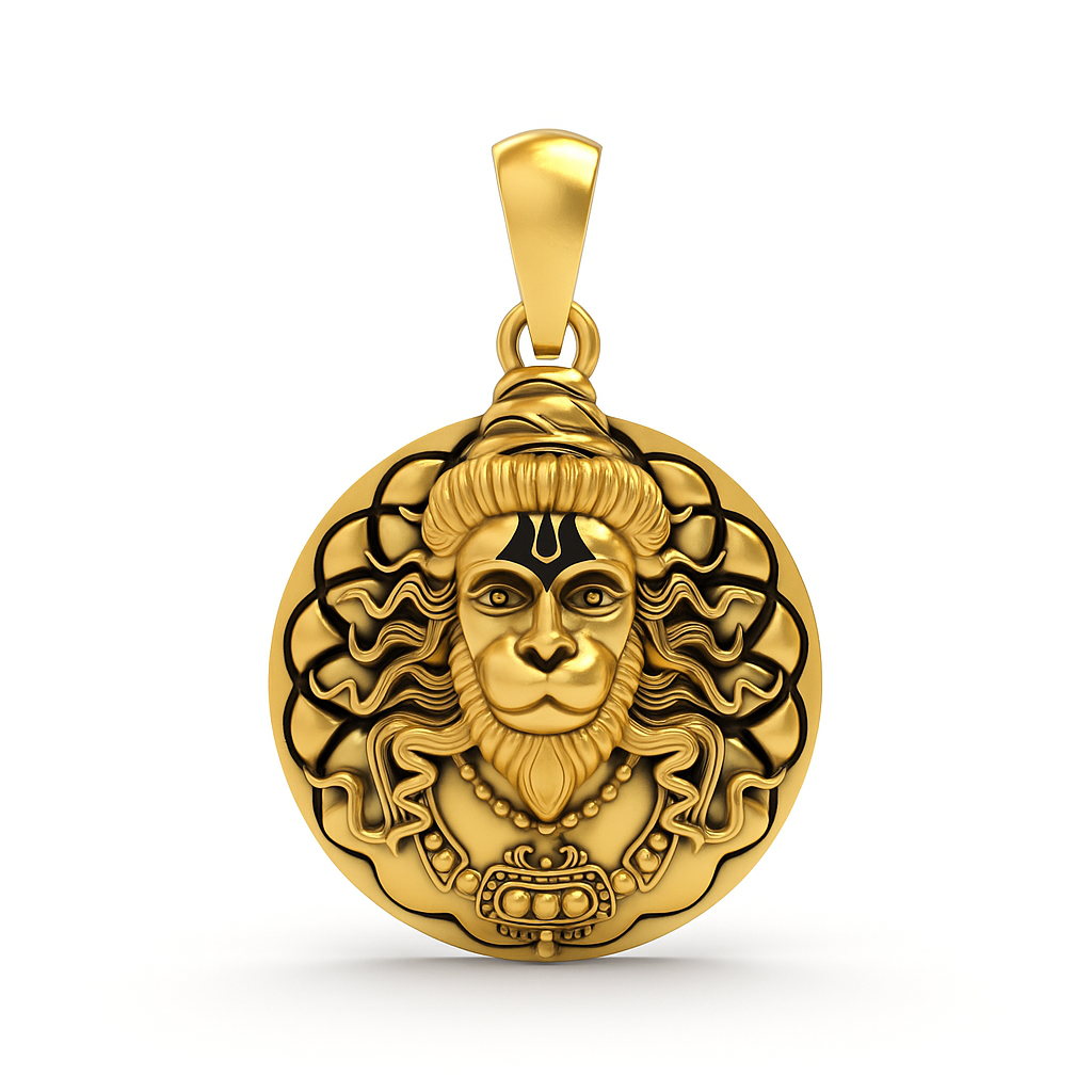Silver Hanuman Coin Pendant - 925 Sterling Silver Spiritual Jewelry for Devotion & Protection